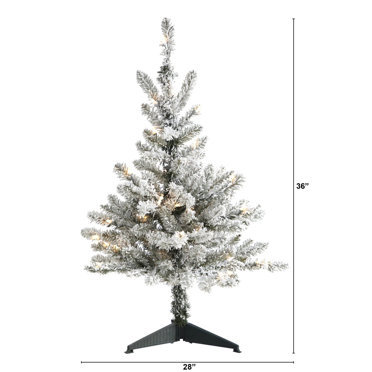 Árbol de Navidad artificial de abeto de Virginia Occidental de 0,91 m con 50 luces claras y 142 ramas