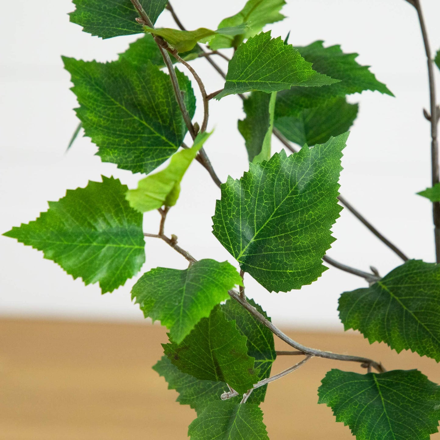 3' Artificial Birch Tree Nearly Natural with bright green serrated leaves on brown branches on Tampa Home & Garden Store