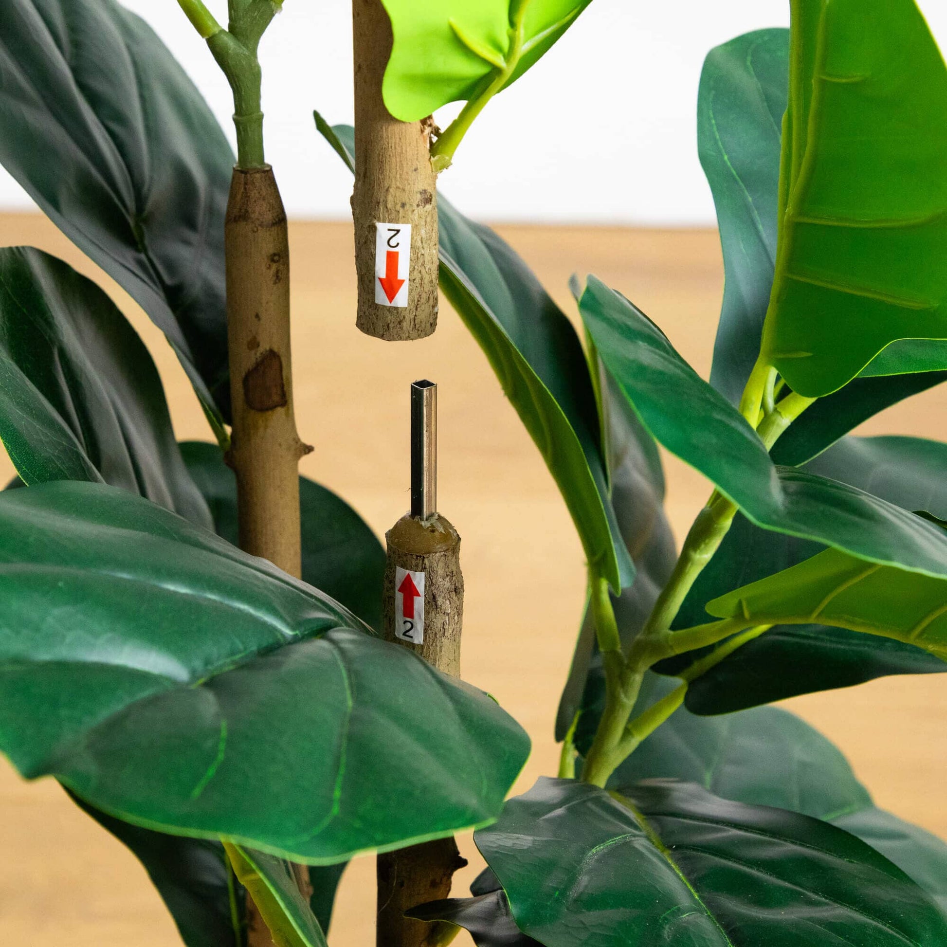 3' Artificial Fiddle Leaf Tree in Decorative White Planter green leaves by Nearly Natural on Tampa Home & Garden Store