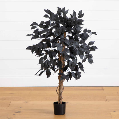 3' artificial Halloween black ficus tree with natural trunk on Tampa Home & Garden Store