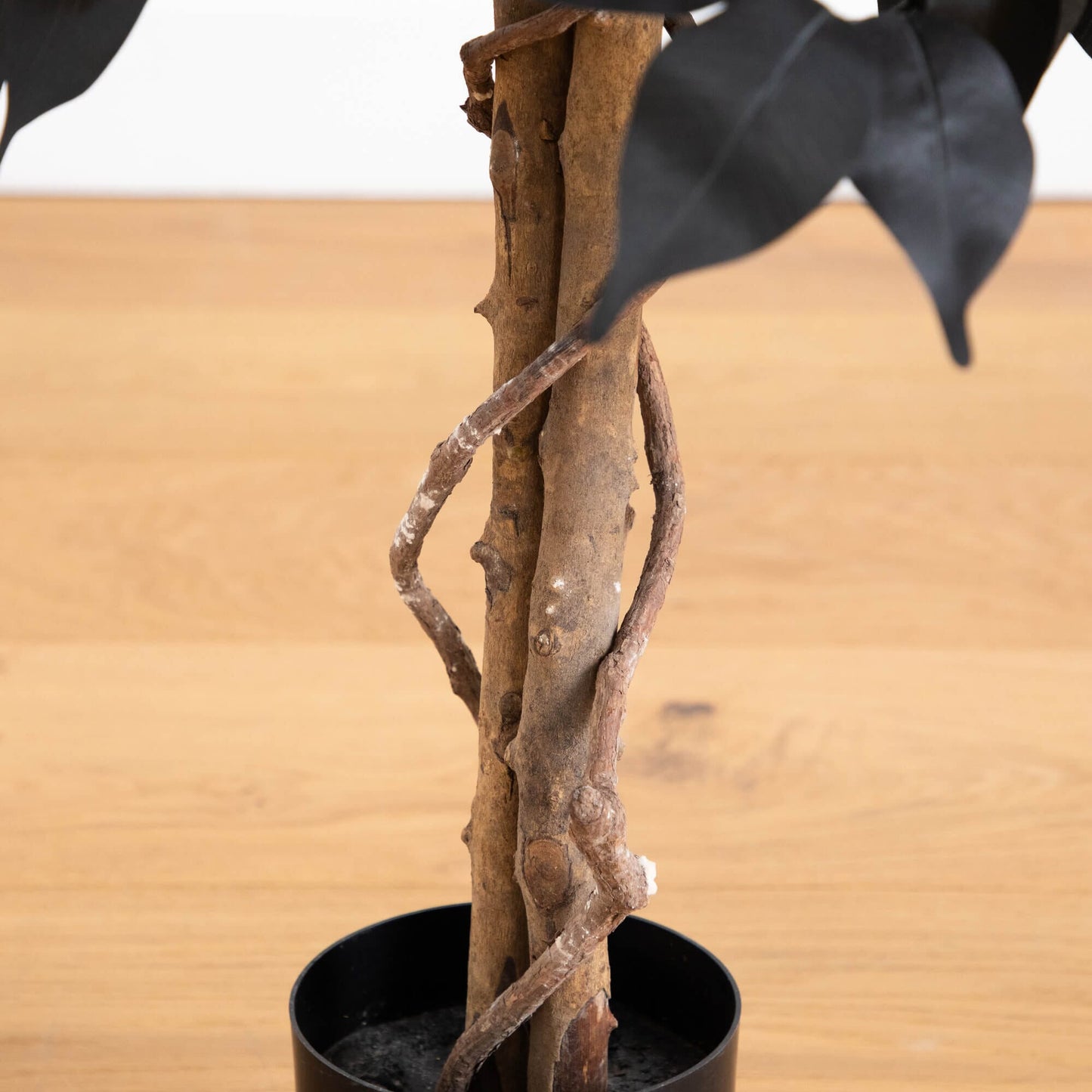 3' Nearly Natural artificial Halloween black ficus tree with natural trunk in a black pot on Tampa Home & Garden Store