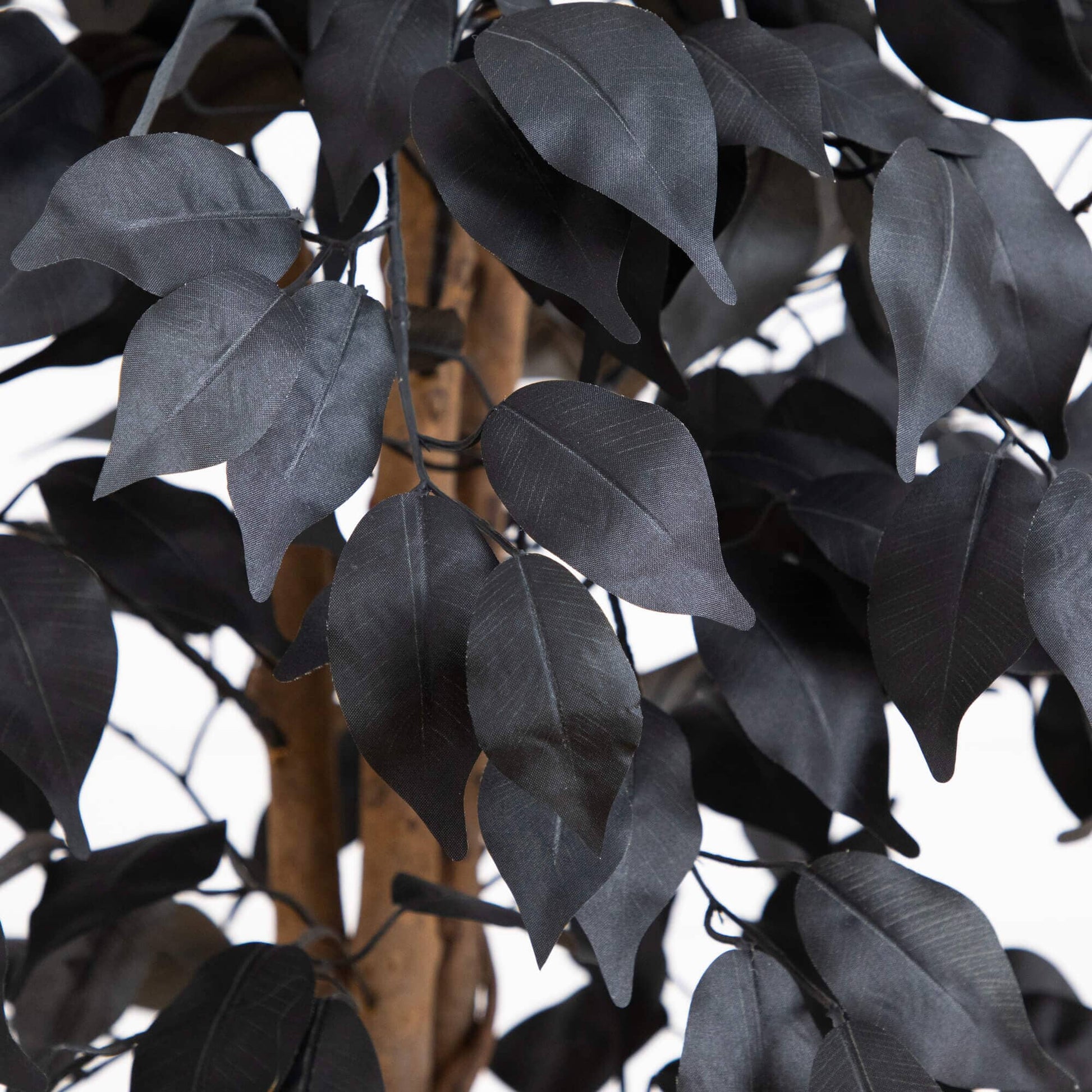 3' Artificial Halloween Black Ficus Tree with Natural Trunk by Nearly Natural, black leaves on Tampa Home & Garden Store