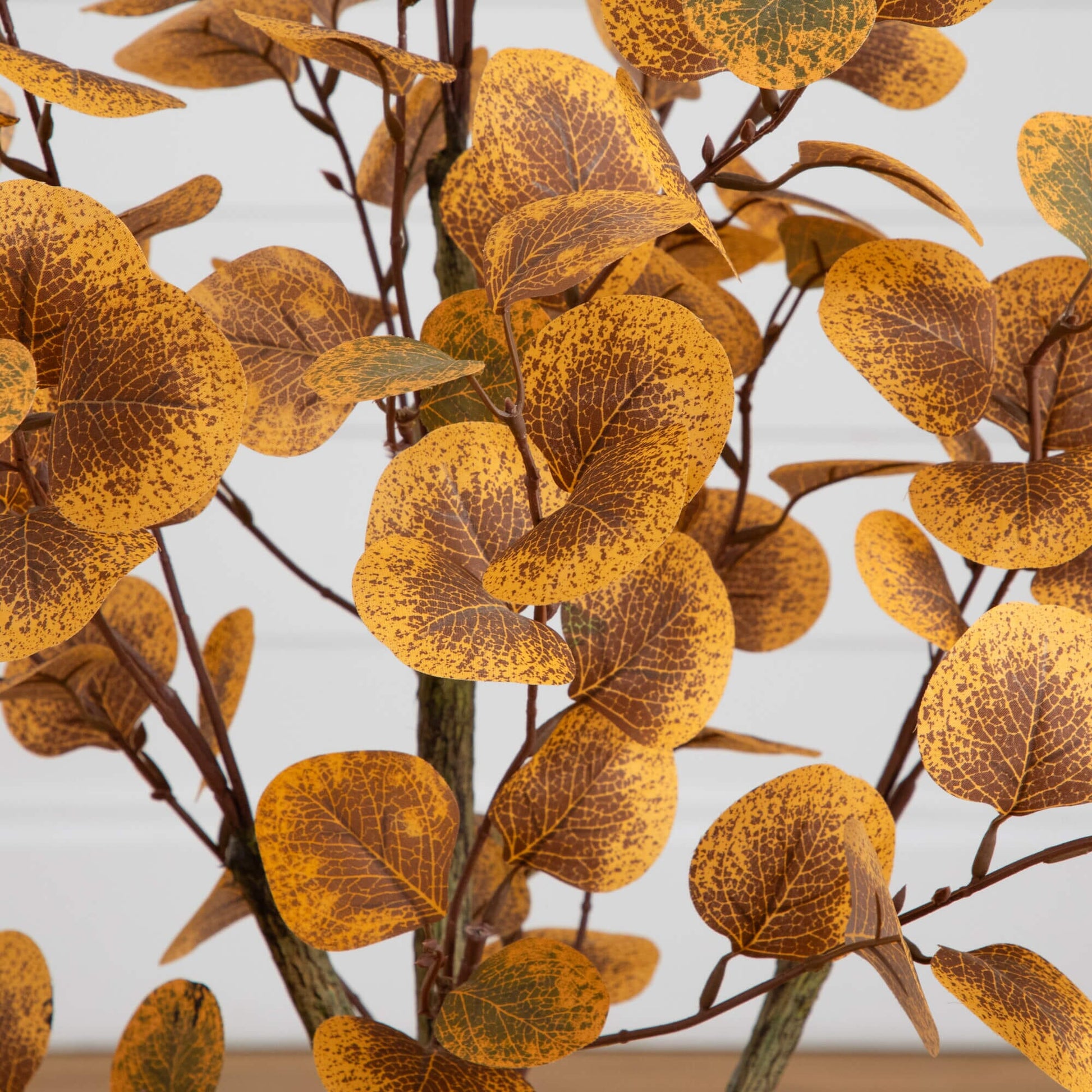 3' Autumn Eucalyptus Artificial Tree by Nearly Natural with orange speckled leaves on Tampa Home & Garden Store