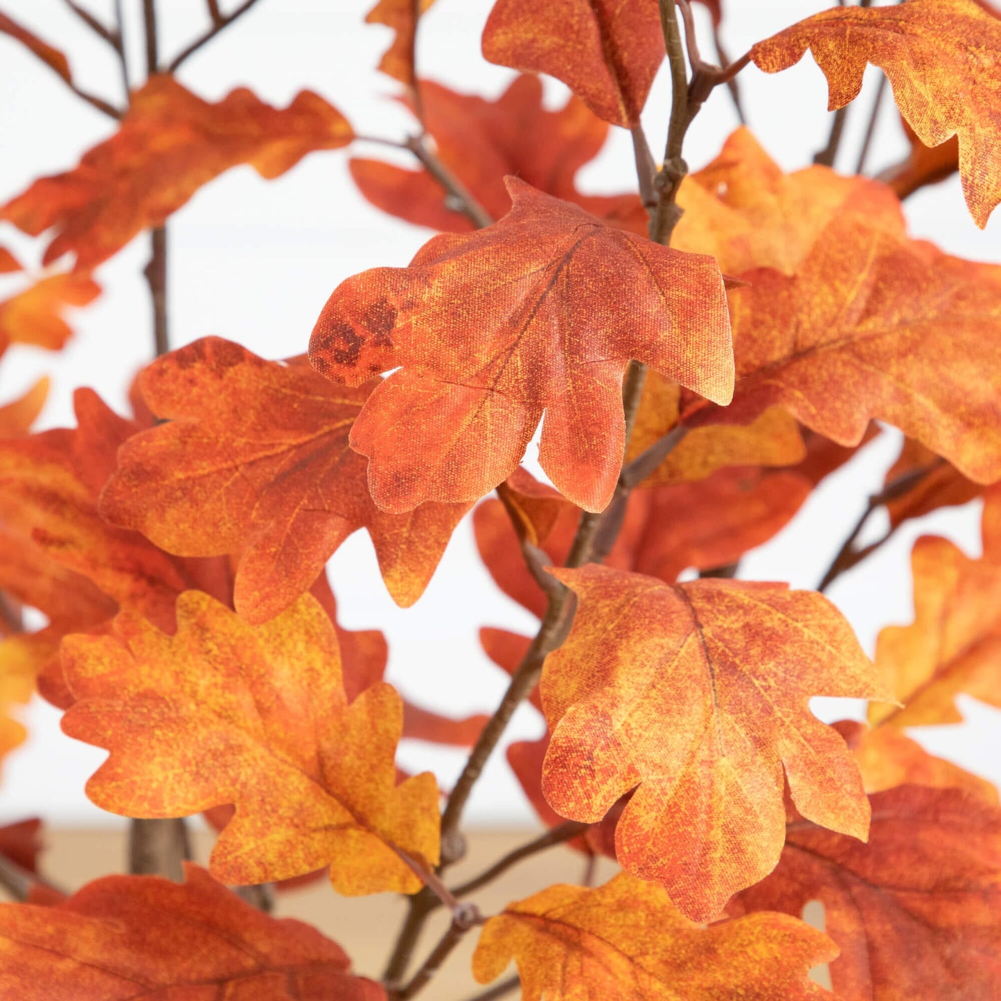 3' Autumn Oak Artificial Fall Tree Nearly Natural orange leaves close-up branches on Tampa Home & Garden Store