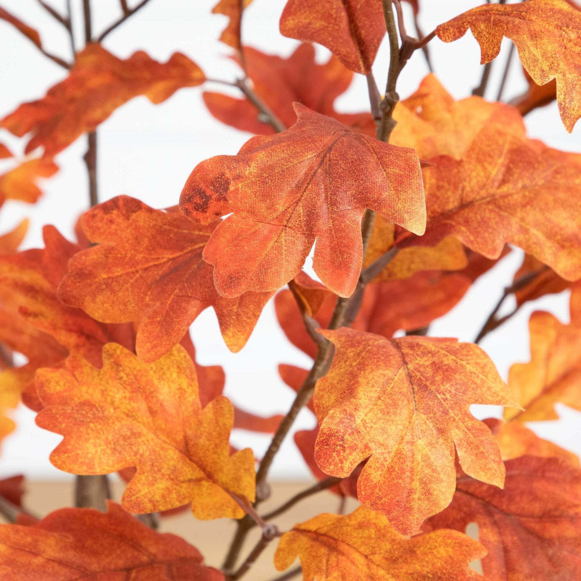 3' Autumn Oak Artificial Fall Tree Nearly Natural orange leaves close-up branches on Tampa Home & Garden Store