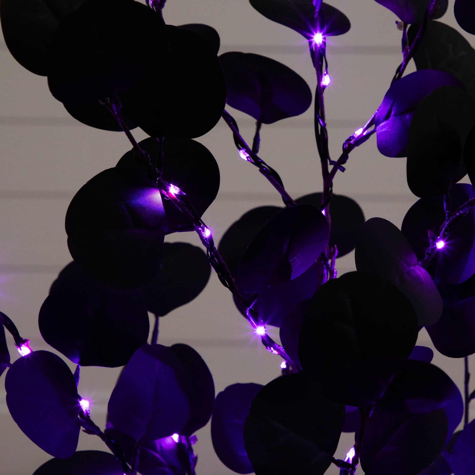 3' Pre-Lit Halloween Black Eucalyptus Tree with 80 Orange & Purple LEDs on Tampa Home & Garden Store