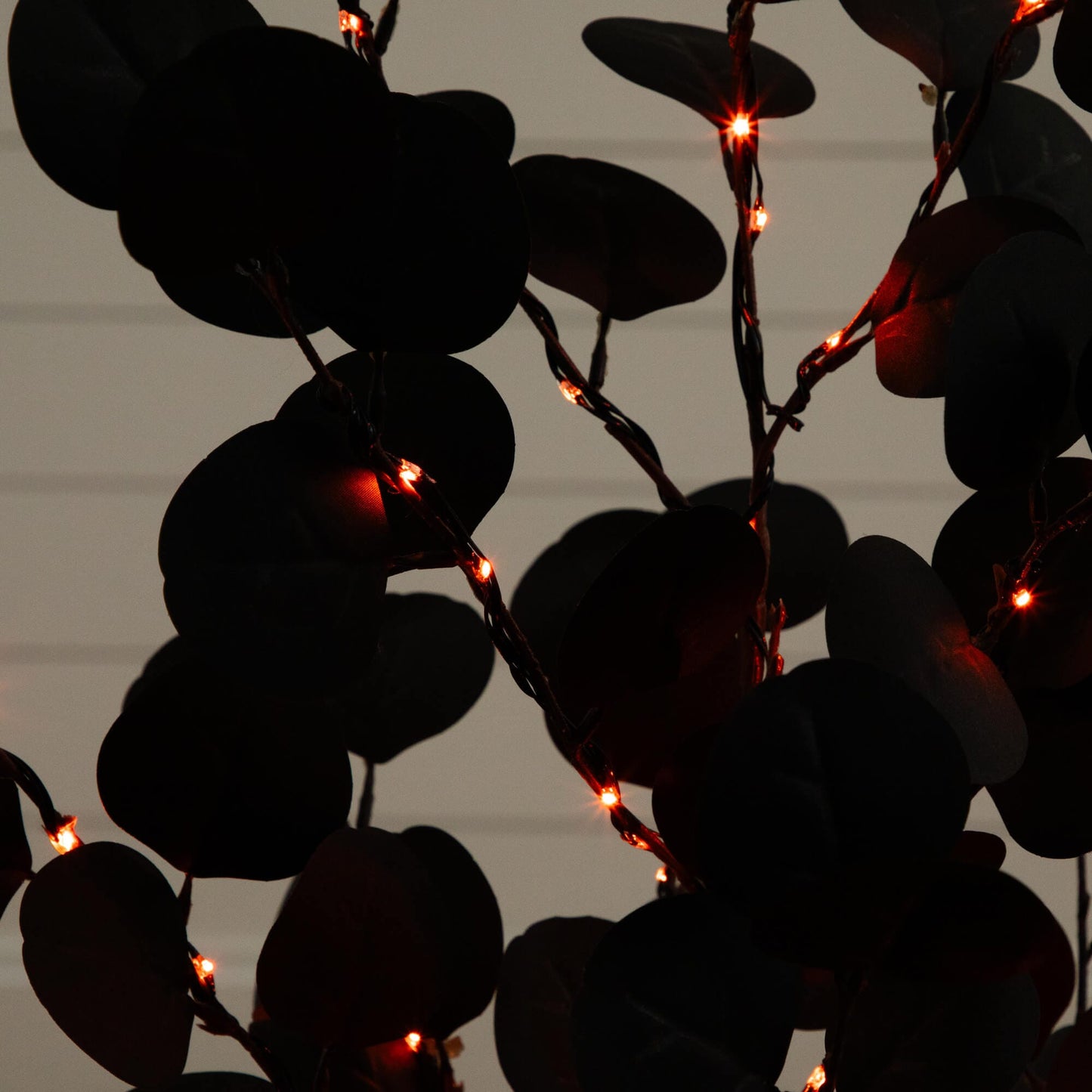 3' Pre-Lit Halloween black eucalyptus tree with 80 orange & purple LEDs, Nearly Natural on Tampa Home & Garden Store
