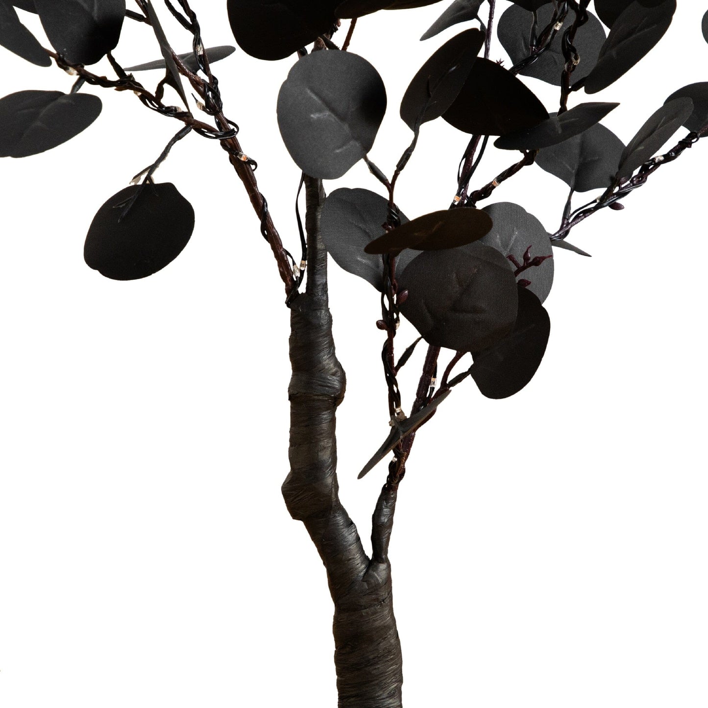 3' Pre-Lit Halloween Black Eucalyptus Tree, Nearly Natural with orange and purple LEDs on Tampa Home & Garden Store