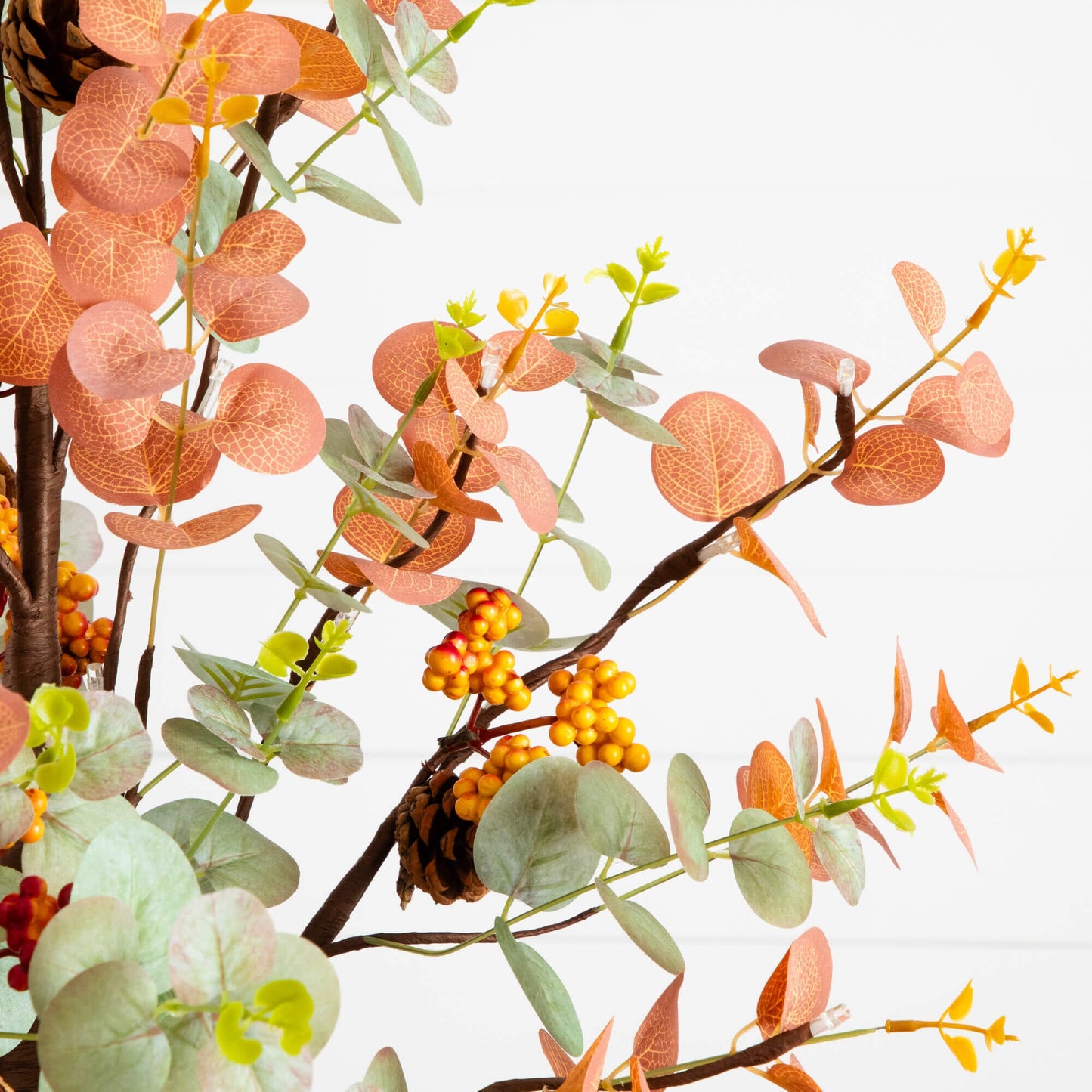 Tree Nearly Natural 3' Prelit Eucalyptus Artificial Fall Tree with Pinecones & Berries LED on Tampa Home & Garden Store