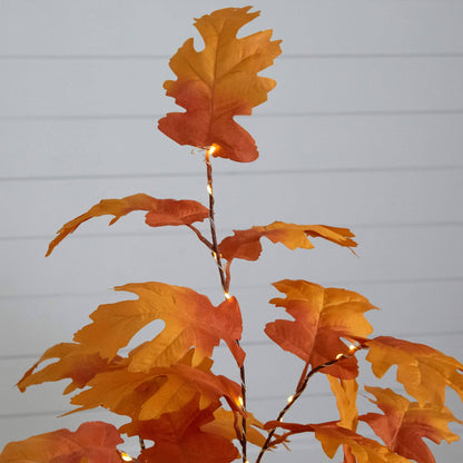 3' Pre-Lit Autumn Maple Artificial Fall Tree with 80 Warm White LED Lights Nearly Natural on Tampa Home & Garden Store