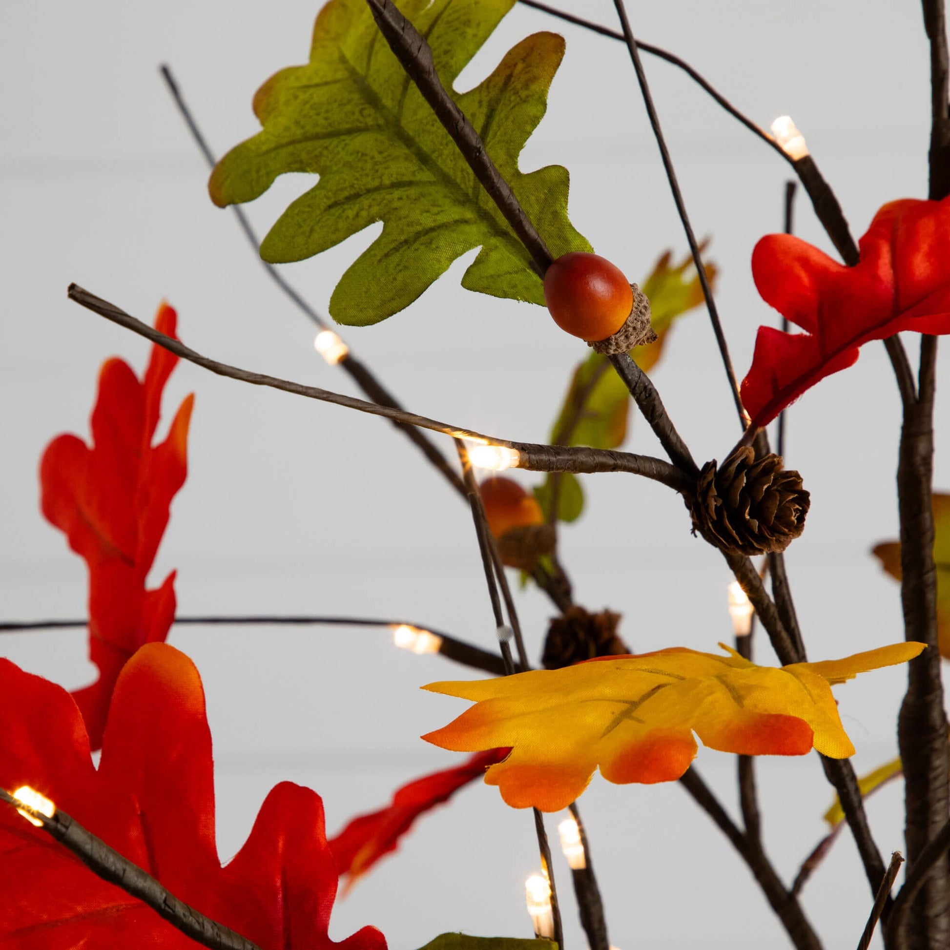 3' Pre-Lit Autumn Maple Artificial Fall Tree with Pinecones and Acorns, 36 warm white LEDs on Tampa Home & Garden Store