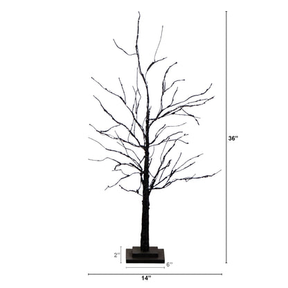 3' Pre-Lit Halloween Black Twig Artificial Tree by Nearly Natural, 80 orange/purple LEDs on Tampa Home & Garden Store