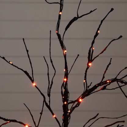 3' Pre-Lit Halloween Black Twig Artificial Tree by Nearly Natural with 80 orange LED lights on Tampa Home & Garden Store