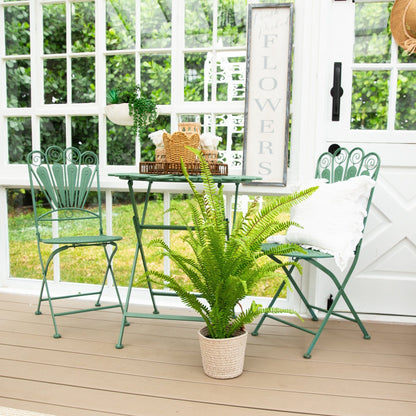 3-ft UV resistant artificial real touch Boston fern in woven basket on porch Nearly Natural on Tampa Home & Garden Store