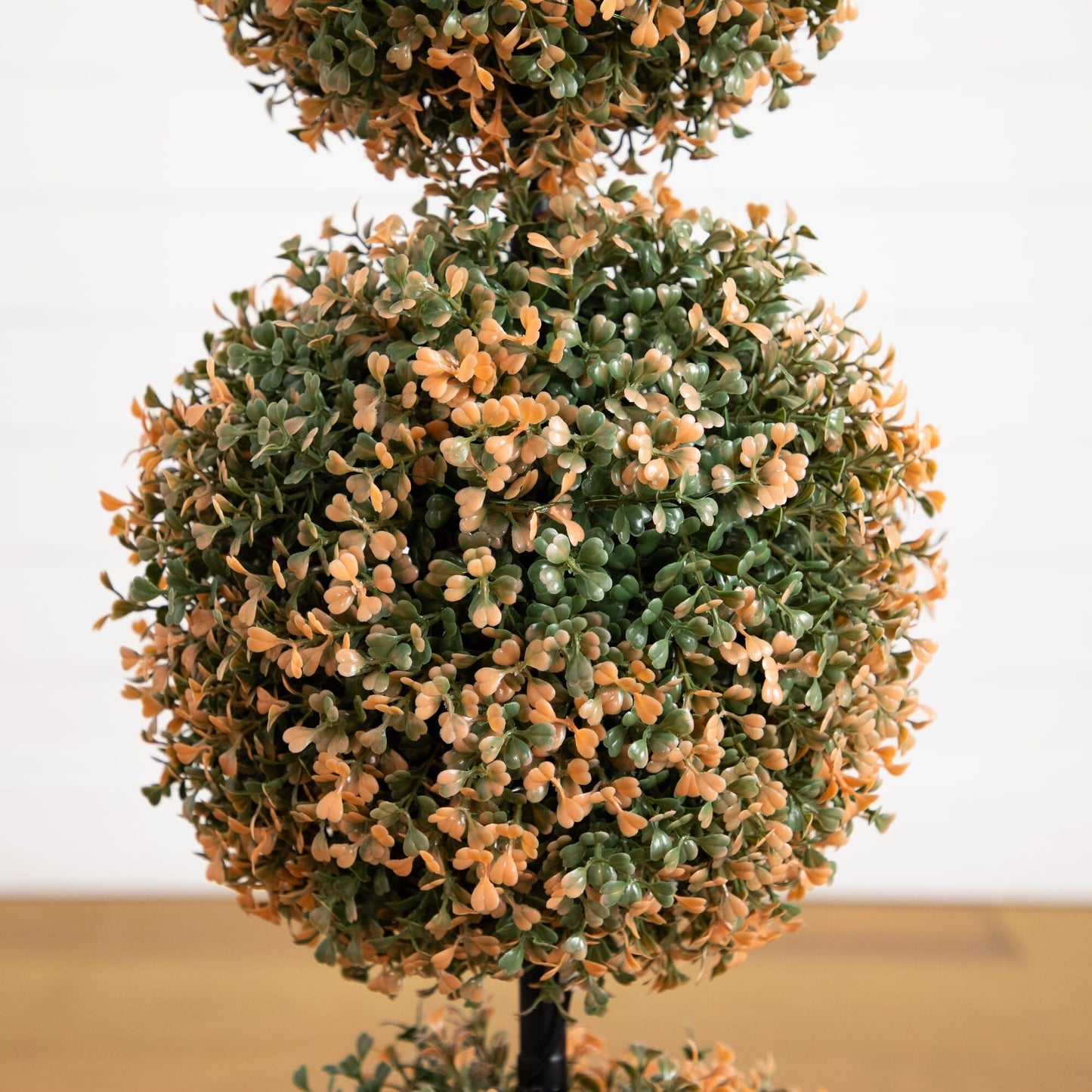Boxwood topiary tree, 3', autumn foliage, UV resistant, 30 warm white LEDs, Nearly Natural on Tampa Home & Garden Store