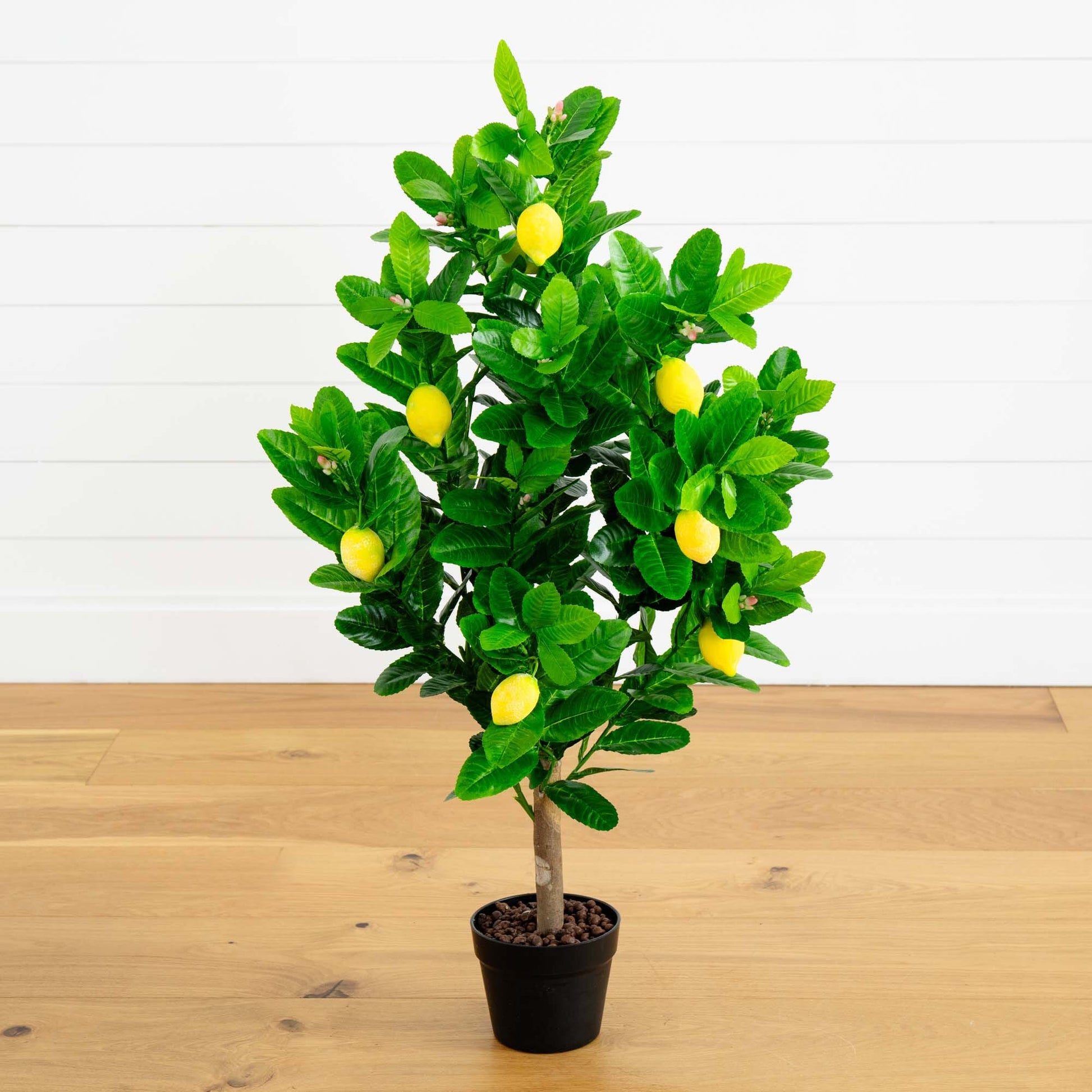 3 ft Lemon Artificial Tree Nearly Natural in black pot with green leaves and yellow lemons on Tampa Home & Garden Store