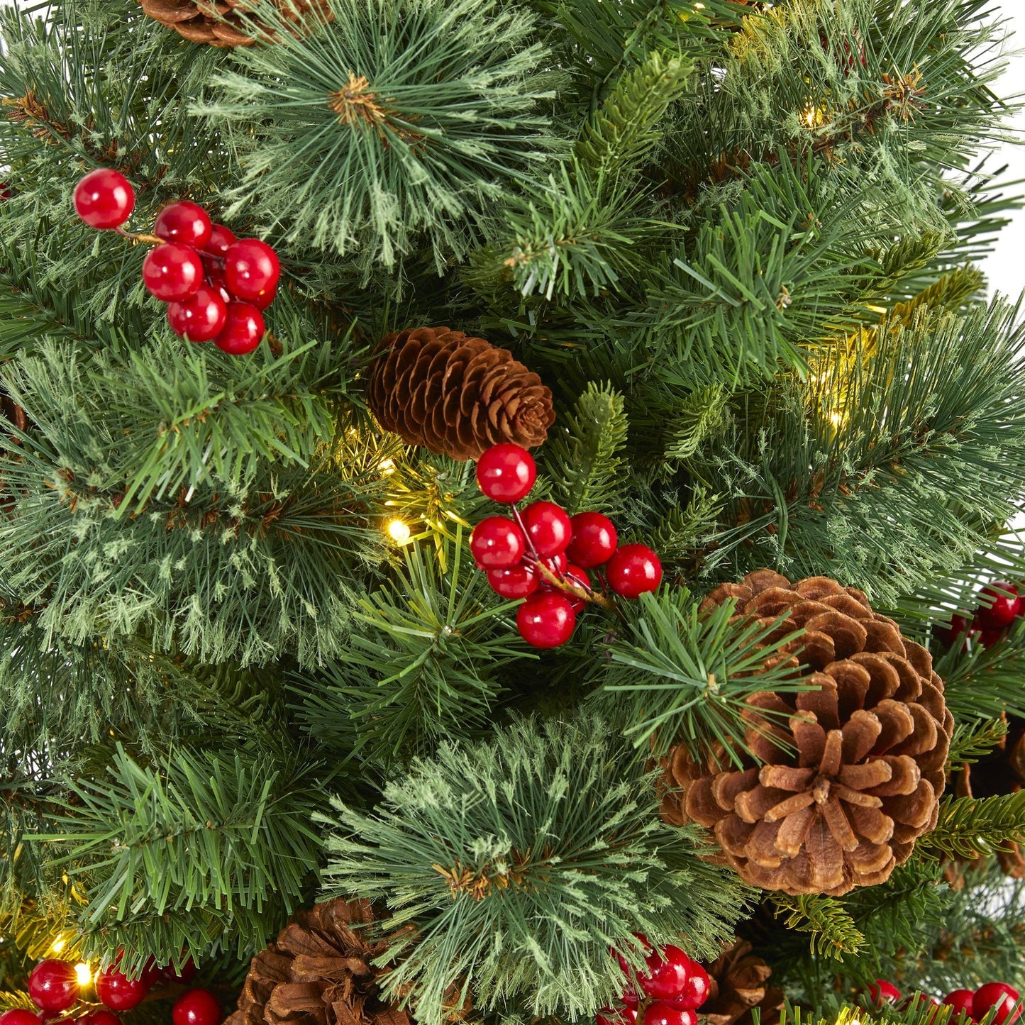 3’ Norway Mixed Pine Artificial Christmas Tree with 50 clear LED lights, pine cones and berries on Tampa Home & Garden Store