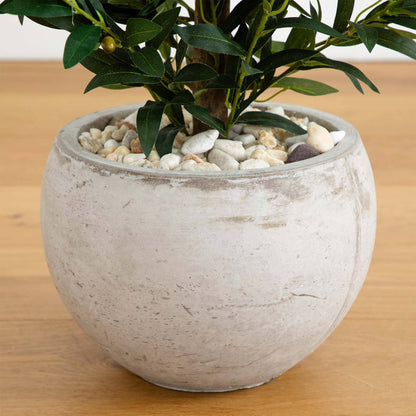 Olivo Artificial Cónico de 3' en Maceta de Piedra Arenisca (Interior/Exterior)