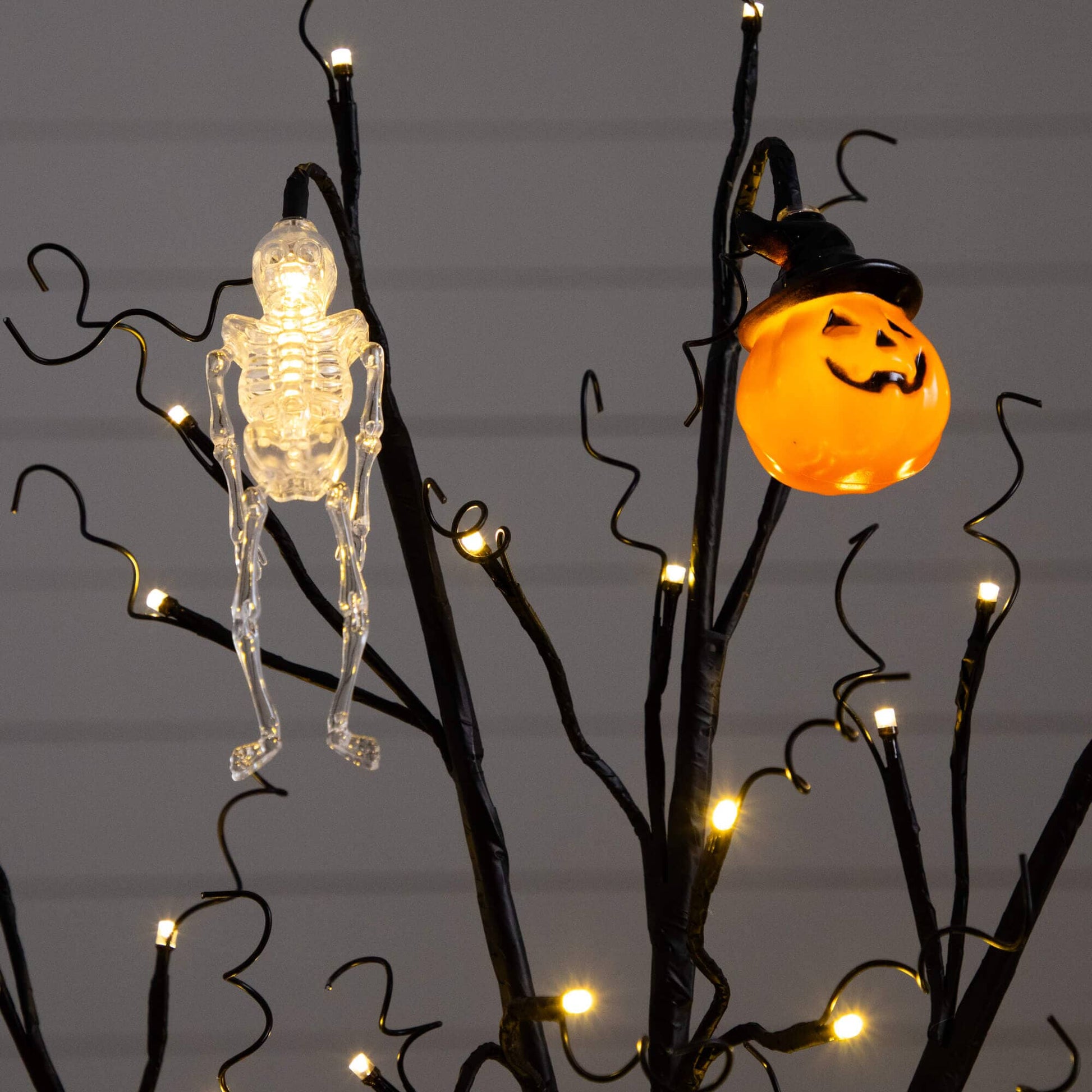 3' Pre-Lit Halloween Ornament Tree Nearly Natural with skeleton and jack-o'-lantern, 48 LEDs on Tampa Home & Garden Store