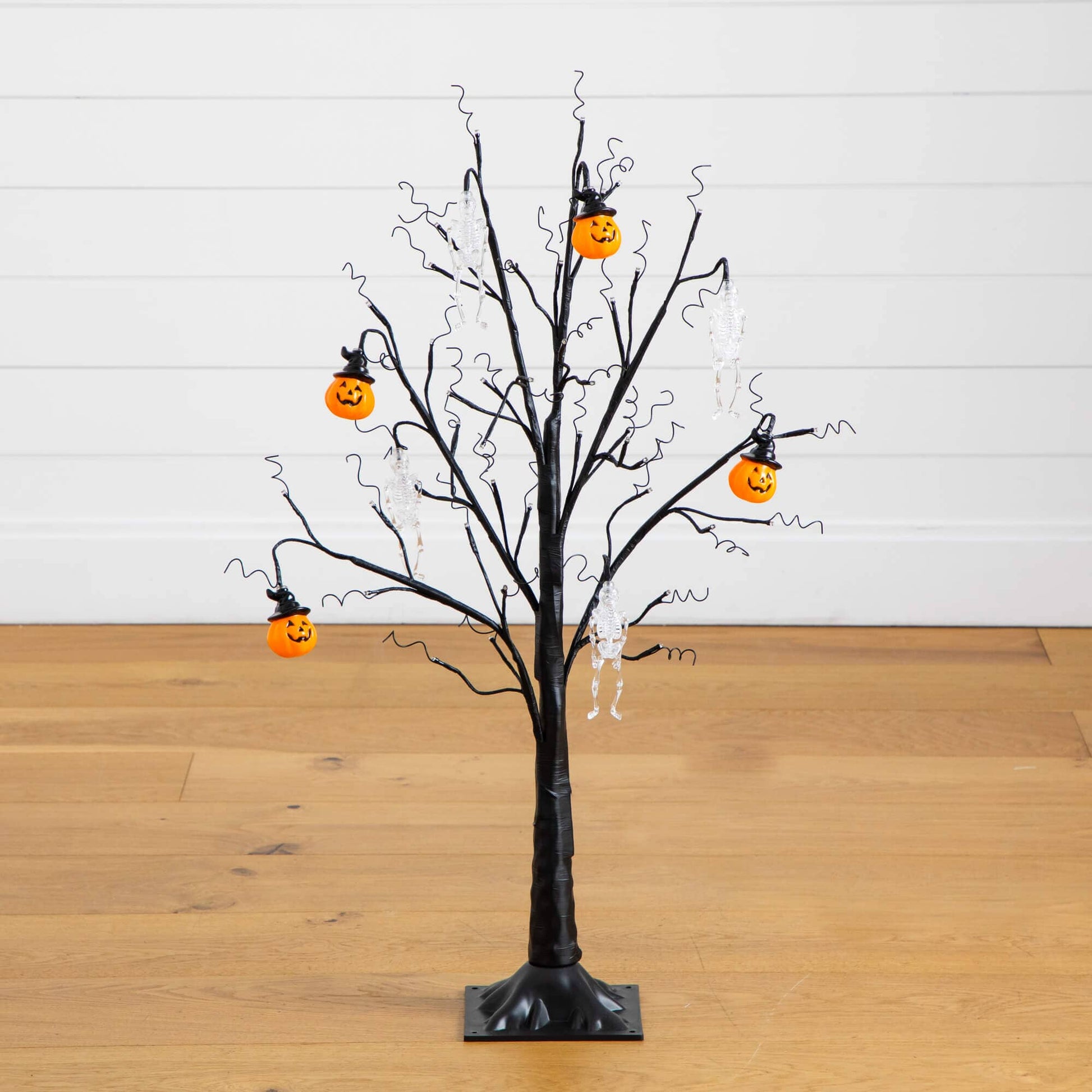 Nearly Natural 3' pre-lit Halloween ornament tree with pumpkins and skulls, 48 white LEDs on Tampa Home & Garden Store