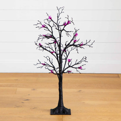 3' Pre-Lit Halloween Spider Twig Tree with 36 Purple LEDs Nearly Natural artificial tree on Tampa Home & Garden Store