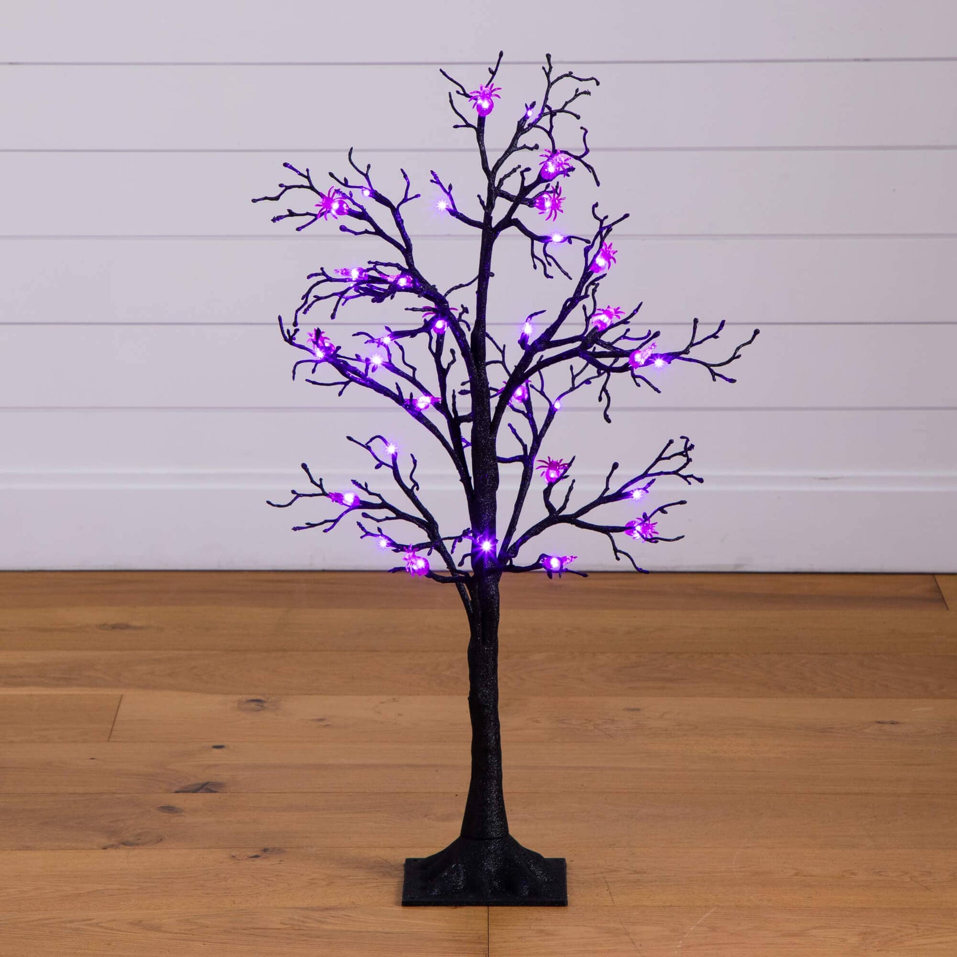 3' pre-lit Halloween spider twig tree with 36 purple LED lights on Tampa Home & Garden Store