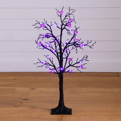 3' pre-lit Halloween spider twig tree with 36 purple LED lights on Tampa Home & Garden Store