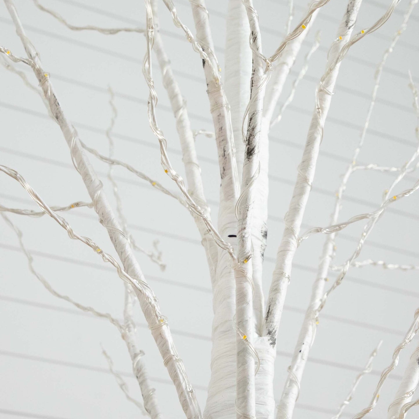 6 Ft an Artificial White Birch and Warm Lights