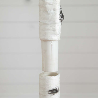 6 Ft an Artificial White Birch and Warm Lights