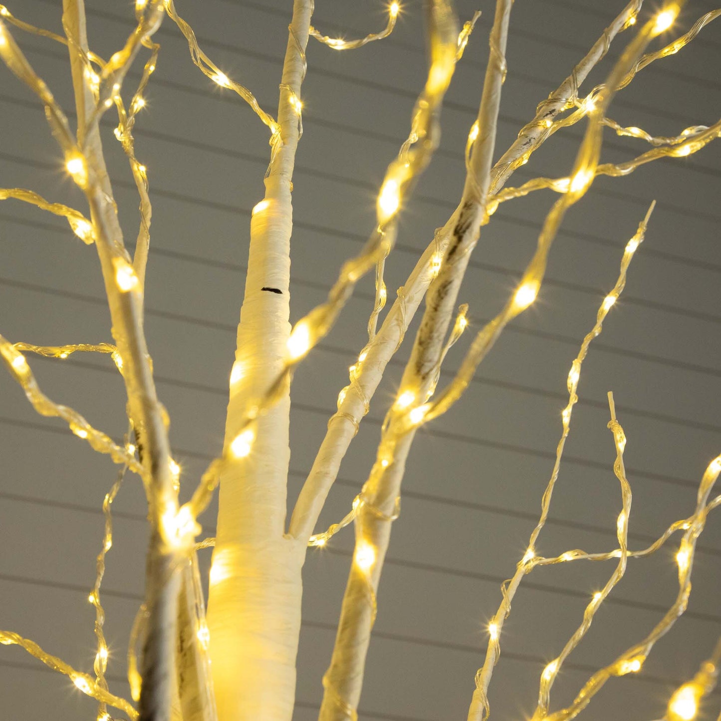 6 Ft an Artificial White Birch and Warm Lights