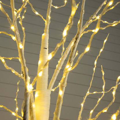 6 Ft an Artificial White Birch and Warm Lights