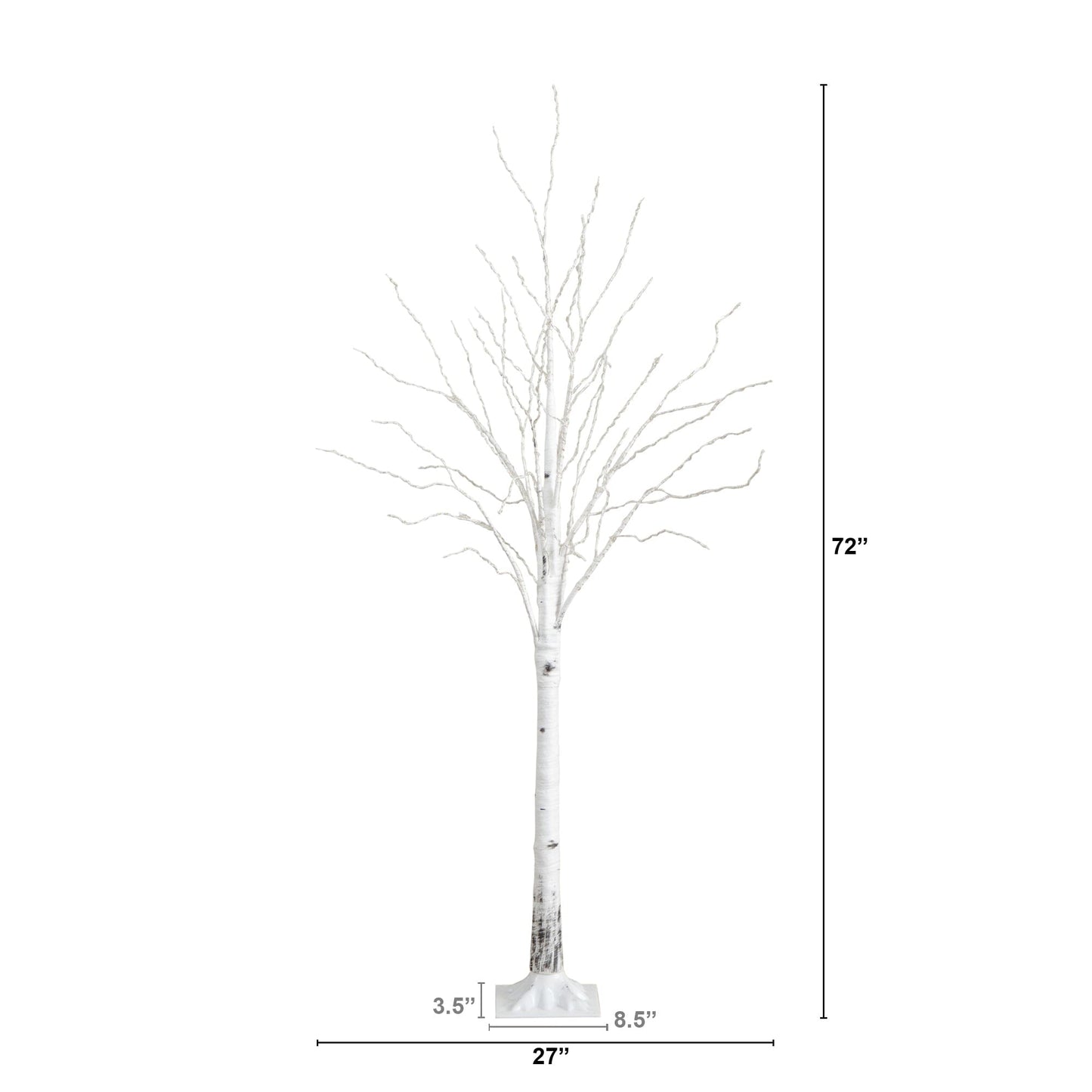 6 Ft an Artificial White Birch and Warm Lights