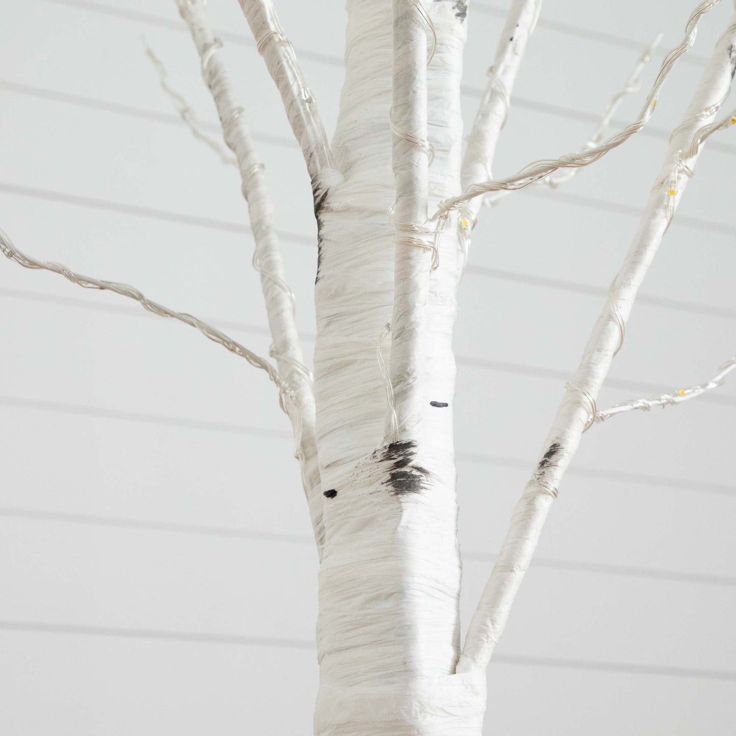 6 Ft an Artificial White Birch and Warm Lights