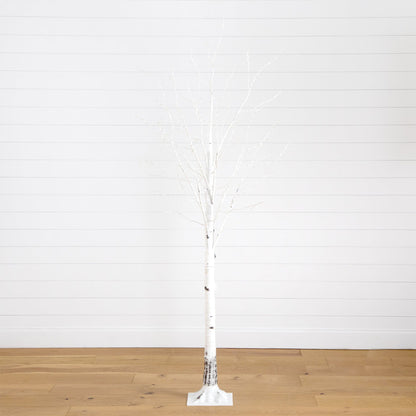 6 Ft an Artificial White Birch and Warm Lights