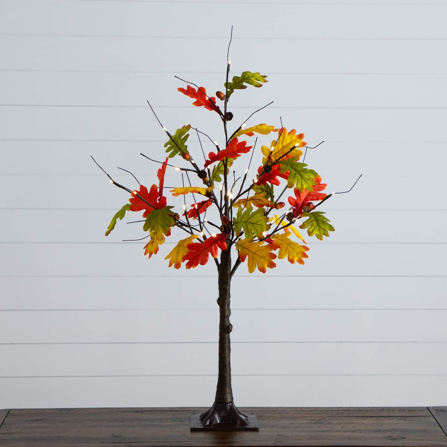 3 ft pre-lit autumn maple tree with pinecones, acorns and 36 warm white LEDs on Tampa Home & Garden Store
