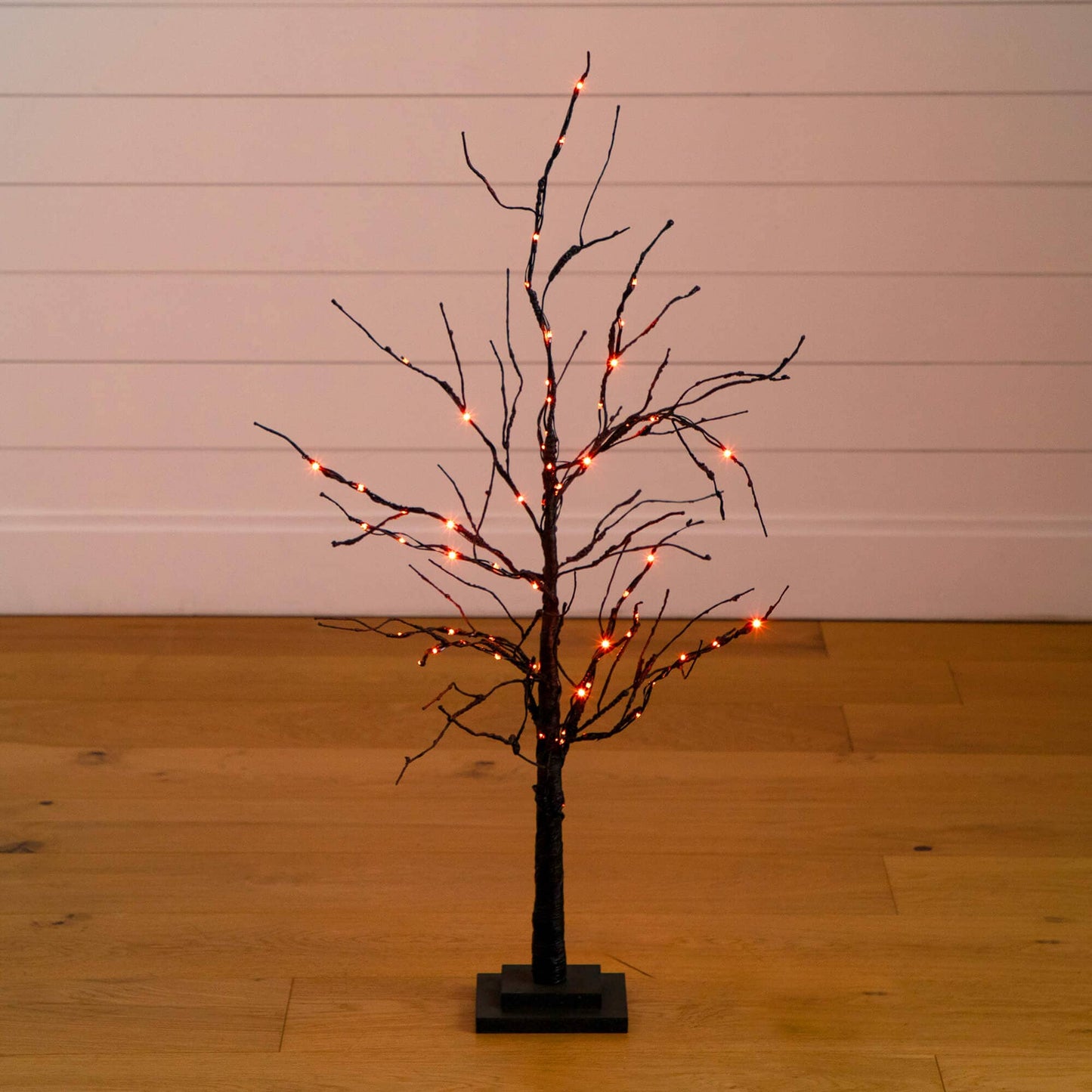 3' Pre-Lit Halloween black twig artificial tree with 80 orange-purple LEDs Nearly Natural on Tampa Home & Garden Store