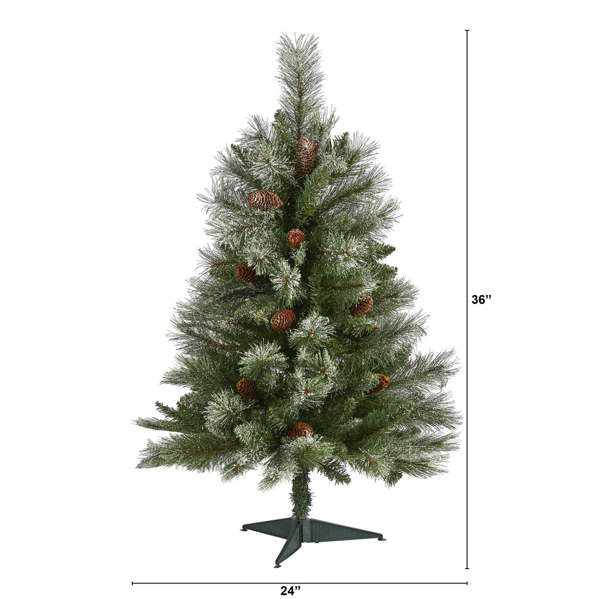 3 ft Snowed Alps Pine artificial Christmas tree Nearly Natural with 135 bendable branches on Tampa Home & Garden Store