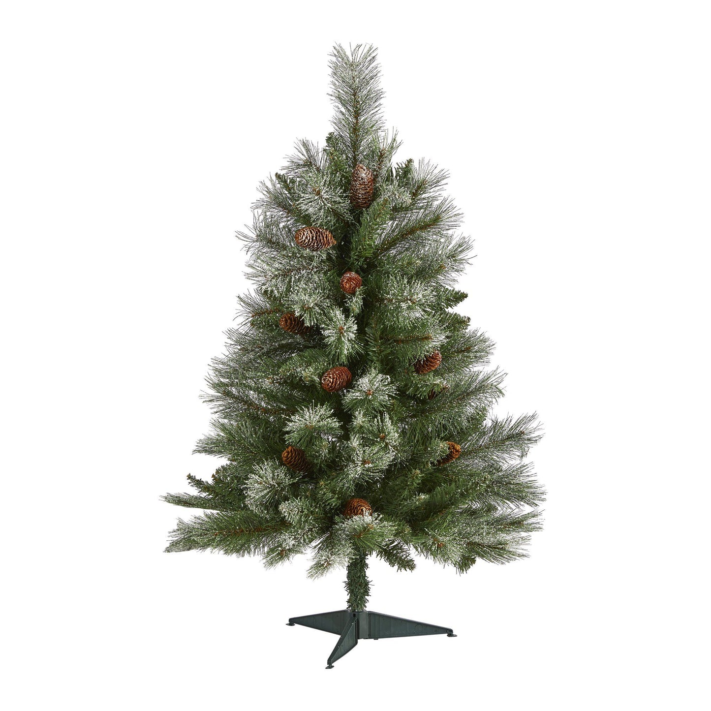 3 ft Snowed Alps Pine artificial Christmas tree by Nearly Natural with 135 bendable branches on Tampa Home & Garden Store