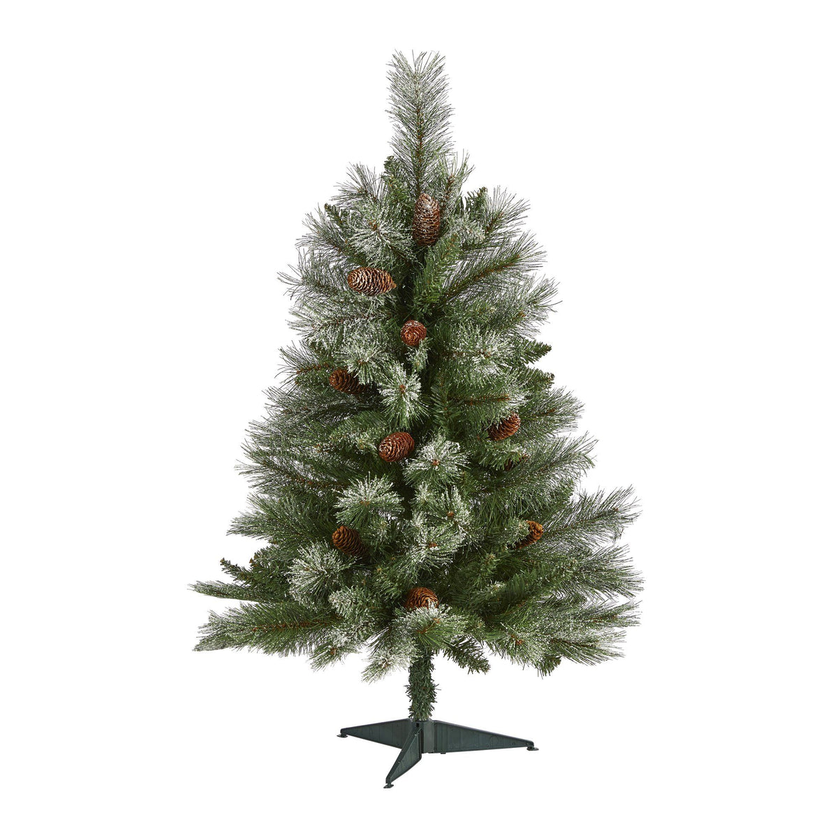 3 ft Snowed Alps Pine artificial Christmas tree by Nearly Natural with 135 bendable branches on Tampa Home & Garden Store
