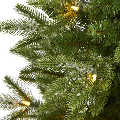 3’ Snowed Grand Teton Fir Christmas Tree, Nearly Natural, 50 clear lights, 111 bendable branches on Tampa Home & Garden Store