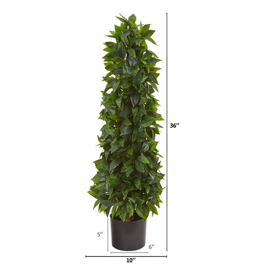 3’ Sweet Bay Cone Topiary Artificial Tree - Tampa Home & Garden Store