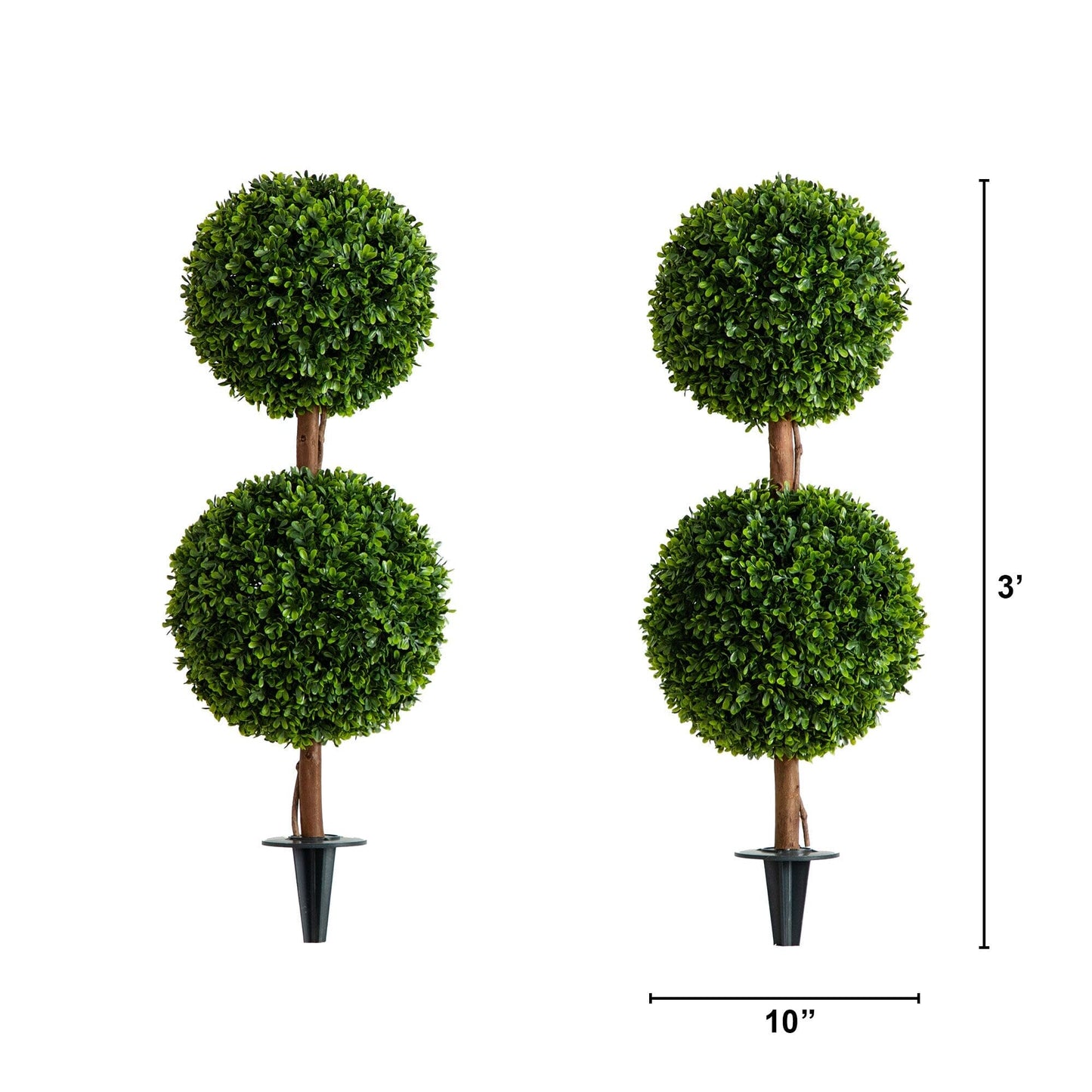 Artificial Double Ball Boxwood Topiary Set of 2