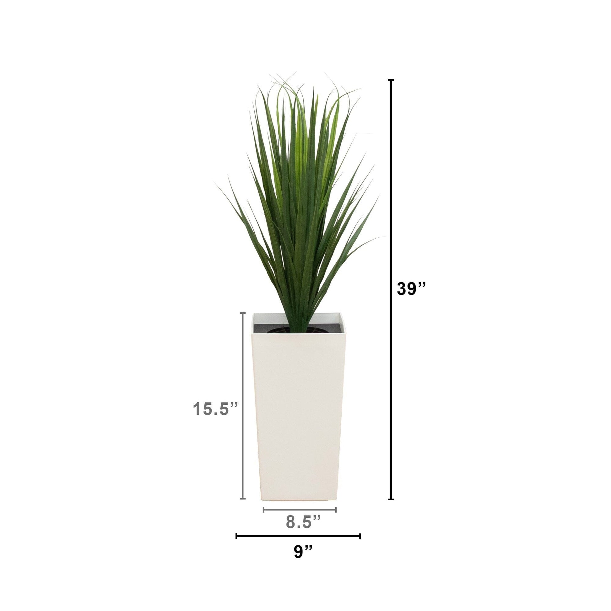 3' UV resistant artificial grass plant in white tower planter by Nearly Natural indoor/outdoor on Tampa Home & Garden Store