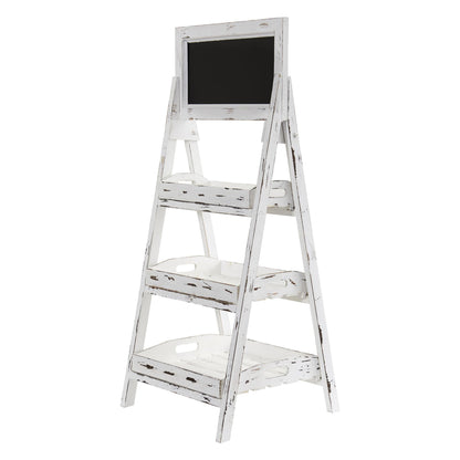 3' White Washed Farmhouse Chalkboard on distressed white wood stand by Nearly Natural on Tampa Home & Garden Store