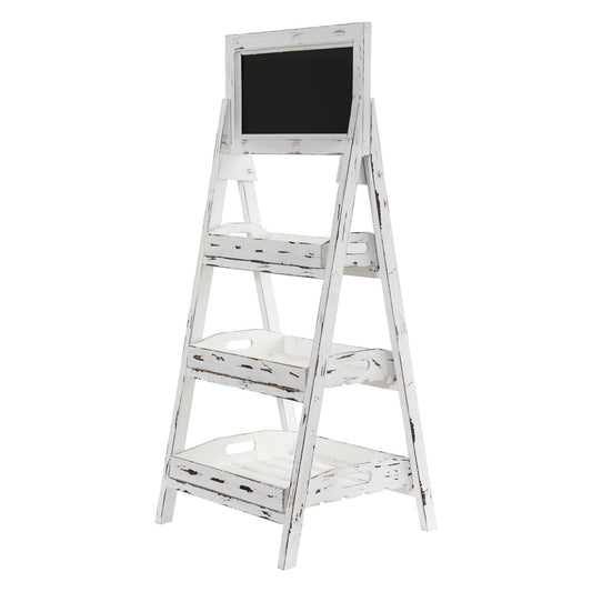 3' White Washed Farmhouse Chalkboard on distressed white wood stand by Nearly Natural on Tampa Home & Garden Store