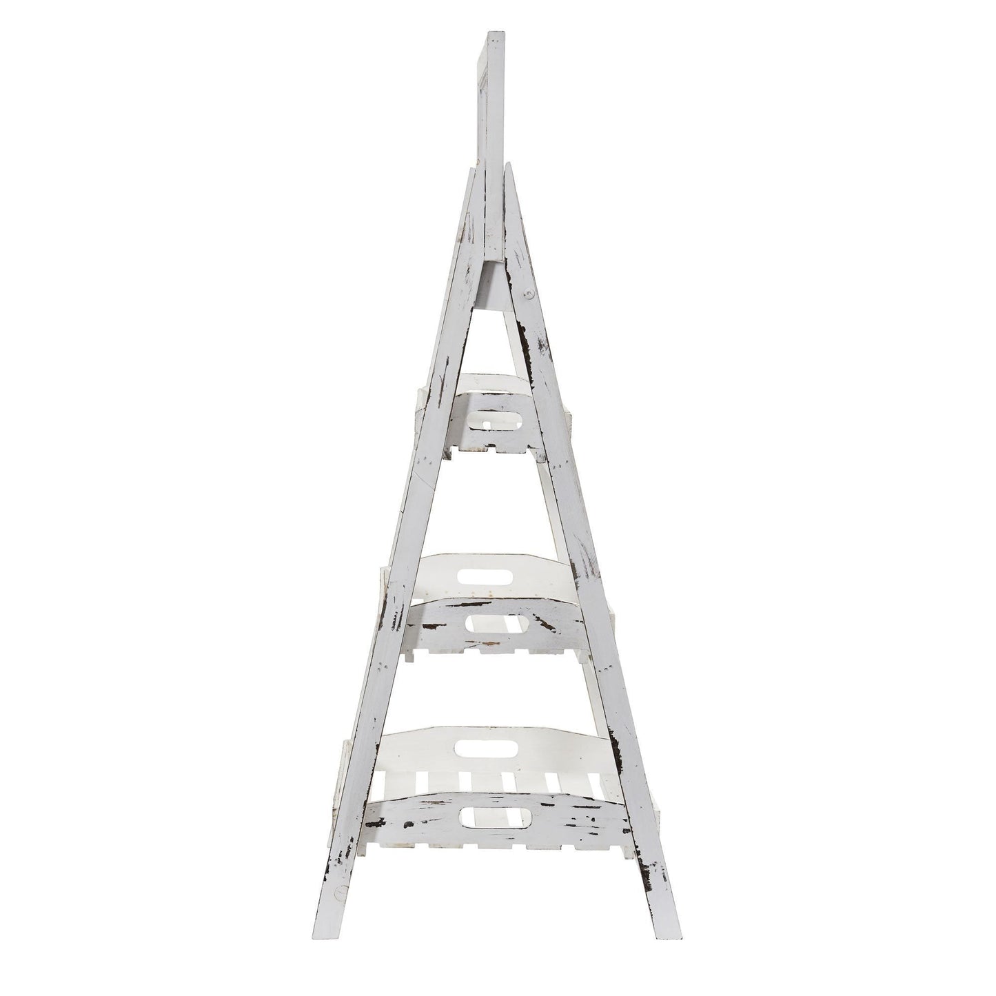 3’ White Washed Farmhouse Stand with Chalkboard, Nearly Natural wooden A-frame display ladder on Tampa Home & Garden Store