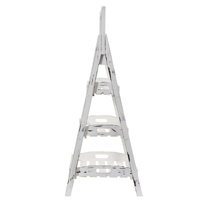 3’ White Washed Farmhouse Stand with Chalkboard, Nearly Natural wooden A-frame display ladder on Tampa Home & Garden Store
