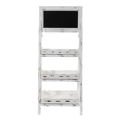 3’ White Washed Farmhouse Stand with Chalkboard, distressed white wood frame on Tampa Home & Garden Store