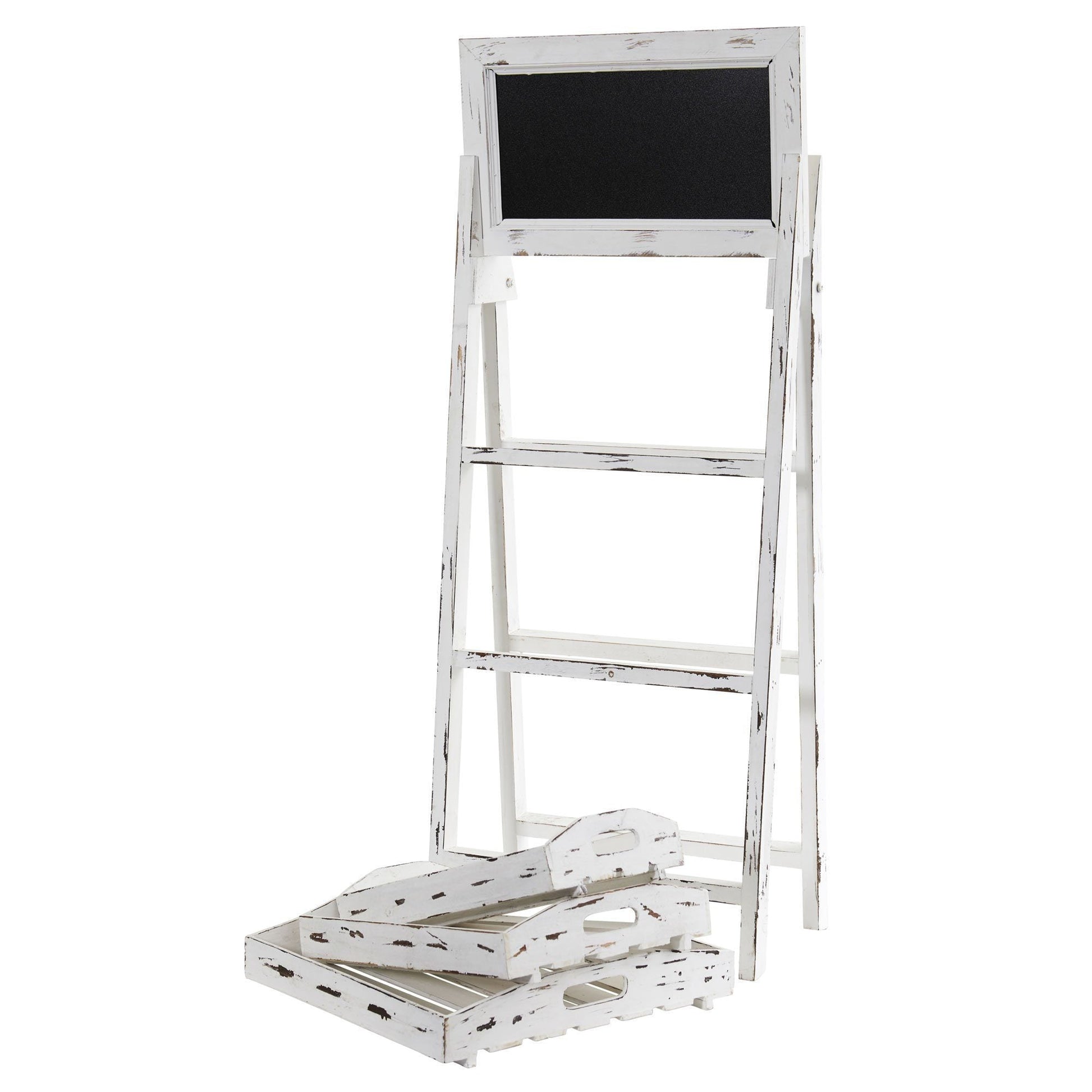 3' White Washed Farmhouse Chalkboard Stand Nearly Natural on Tampa Home & Garden Store