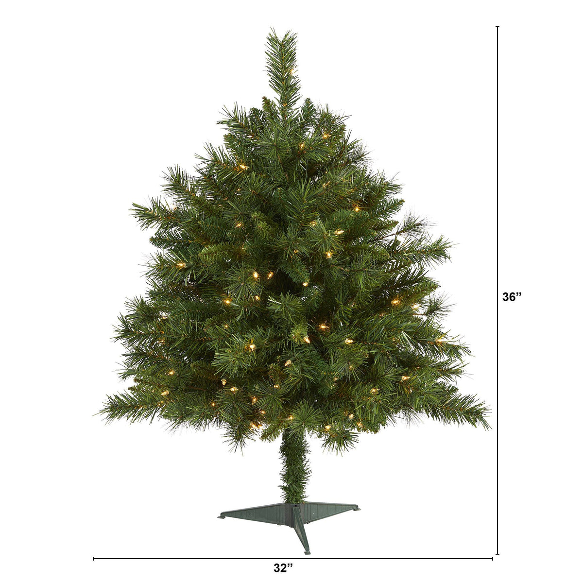 3’ Wyoming Mixed Pine Christmas tree with 150 clear lights and 270 bendable branches on Tampa Home & Garden Store